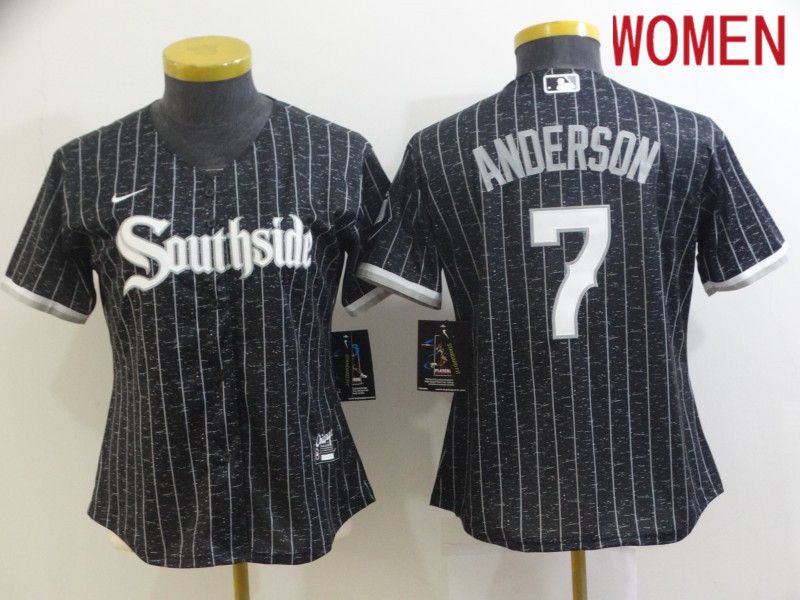 Women Chicago White Sox #7 Anderson City Edition Black Game Nike 2021 MLB Jersey->los angeles angels->MLB Jersey